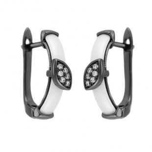 Серьги<br> 0220912253A-B, керамика, куб.цирконий