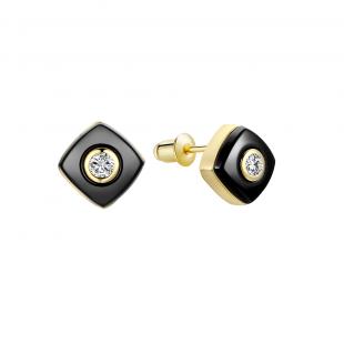 Серьги<br> 0220912255GP-B, керамика, куб.цирконий