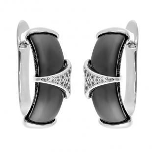 Серьги<br> 0220912273AB, керамика, куб.цирконий