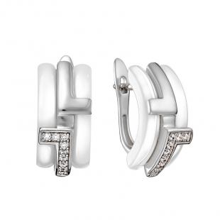 Серьги<br> 0220912847A, керамика, куб.цирконий