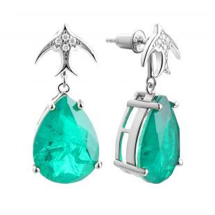 Серьги<br> 0220913165E, куб.цирконий, ситалл