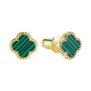 Серьги<br> 0220913265GP-E, малахит и.