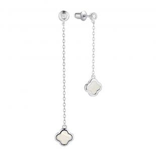 Серьги<br> 0220913267A, перламутр, куб.цирконий
