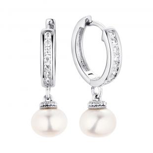Серьги<br> 0220913580A, жемчуг (культ.), куб.цирконий