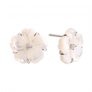Серьги<br> 0220914308A, перламутр и., куб.цирконий