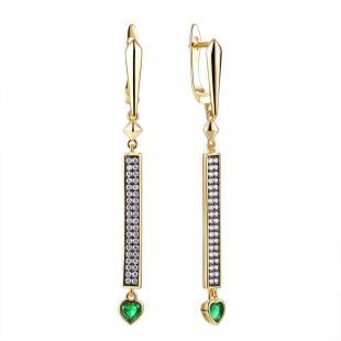 Серьги<br> 0220914504GP-E, куб.цирконий, ситалл