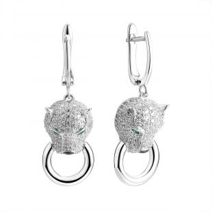 Серьги<br> 0220915111A, куб.цирконий, шпинель синт.