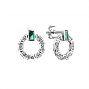 Серьги<br> 0220915117E, куб.цирконий, шпинель синт.