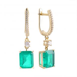 Серьги<br> 0220915413GP-E, куб.цирконий, ситалл