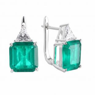 Серьги<br> 0220915437E, куб.цирконий, ситалл