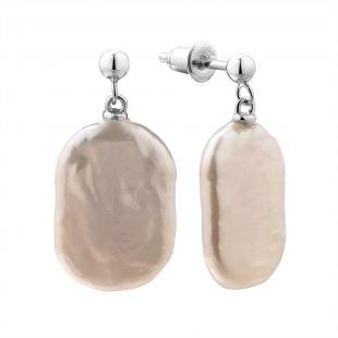 Серьги<br> 0220915778A, жемчуг "барокко" (культ.)