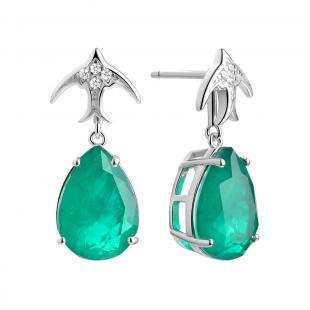 Серьги<br> 0220916160E, ситалл, куб.цирконий