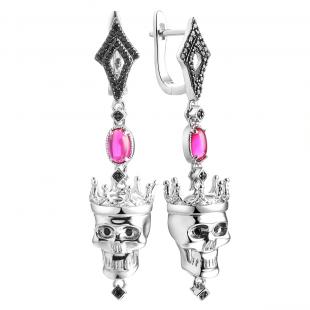 Серьги<br> 02209172054BO, шпинель синт., корунд синт.