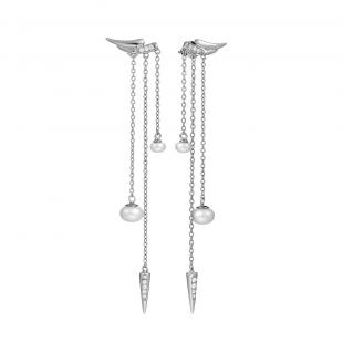 Серьги<br> 0220935422A, жемчуг (культ.), куб.цирконий