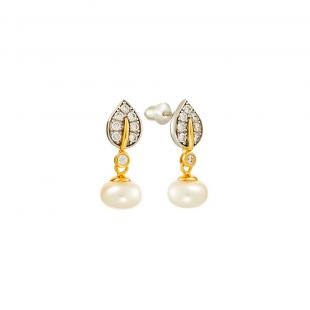 Серьги<br> 0220935533GP-A, жемчуг (культ.), куб.цирконий