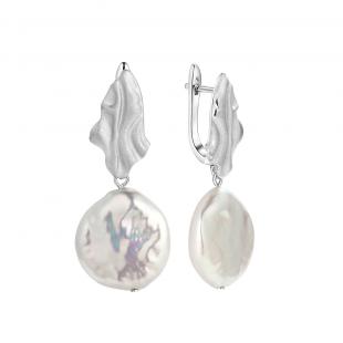 Серьги<br> 0220951829A, жемчуг "барокко" (культ.)