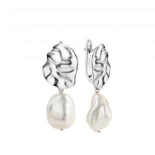 Серьги<br> 0220952623A, жемчуг "барокко" (культ.)