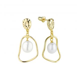 Серьги<br> 0220953823GP, жемчуг "барокко" (культ.)