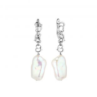 Серьги<br> 0220955927A, жемчуг "барокко" (культ.)