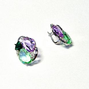 Серьги<br> 022211308MIX, куб.цирконий