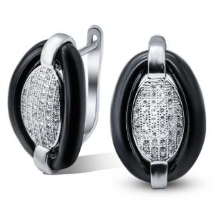 Серьги<br> 02SE0645B-130, керамика, куб.цирконий