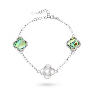 Браслет<br> 0420912514K, перламутр и., куб.цирконий