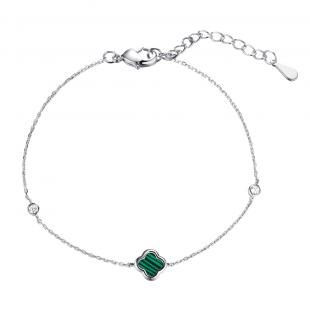 Браслет<br> 0420913267E, малахит и., куб.цирконий