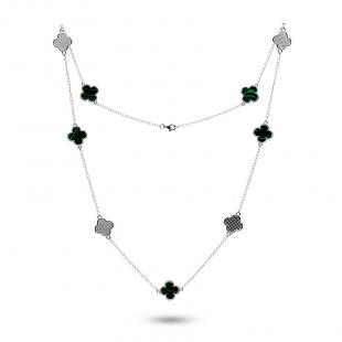 Колье<br> 0520912516E, малахит и., куб.цирконий