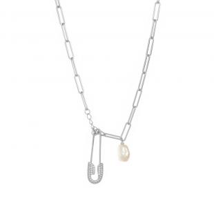 Колье<br> 05209384523A, жемчуг "барокко" (культ.), куб.цирконий