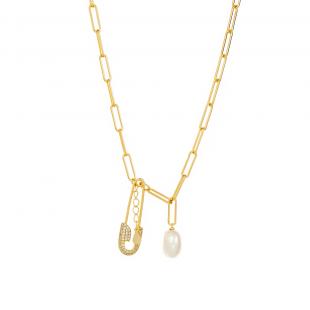 Колье<br> 05209384523GP, жемчуг "барокко" (культ.), куб.цирконий
