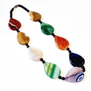 Бусы<br> 052121106MIX, агат, оникс