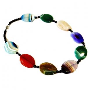 Бусы<br> 052121107MIX, агат, оникс