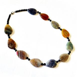 Бусы<br> 052121108MIX, агат, оникс