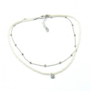 Колье<br> 052211323A, майорика, куб.цирконий