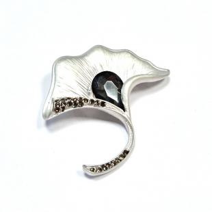 Брошь<br> 082411115B-M, куб.цирконий, кристалл "swarovski"