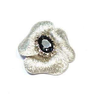 Брошь<br> 082411116B-M, куб.цирконий, кристалл "swarovski"