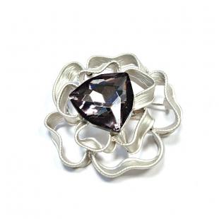 Брошь<br> 082411117B-M, куб.цирконий