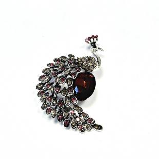 Брошь<br> 082411135D, кристалл "swarovski"