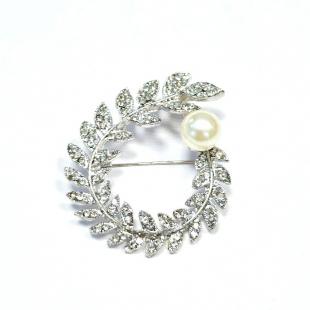 Брошь<br> 082411147A, кристалл "swarovski", майорика