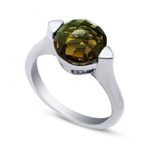 Серебряное кольцо<br> 21GR0261-90, раух топаз