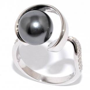 Серебряное кольцо<br> 21R2151CDGR-617-133, майорика "swarovski", куб.цирконий