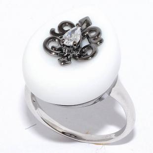 Серебряное кольцо<br> 21SR000802C-1-96-131, оникс, куб.цирконий