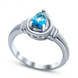 Серебряное кольцо<br> 21SWC-0024-151, топаз "swiss blue"