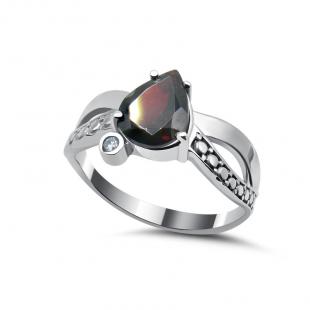 Серебряное кольцо<br> 21VSFFA00370-19, гранат, куб.цирконий