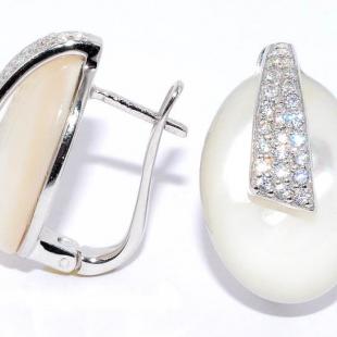 Серьги<br> 22AE3686ZA-148, перламутр, куб.цирконий