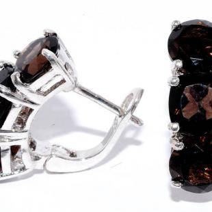 Серьги<br> 22KE5801-90, раух топаз