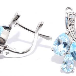 Серьги<br> 22PPE2892-114-111, топаз, куб.цирконий