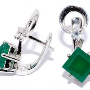 Серьги<br> 22VSECA00211-19, агат, куб.цирконий