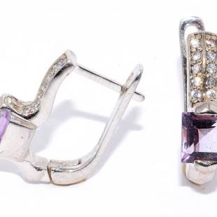 Серьги<br> 22VSEFA00690-19-75, аметист, куб.цирконий