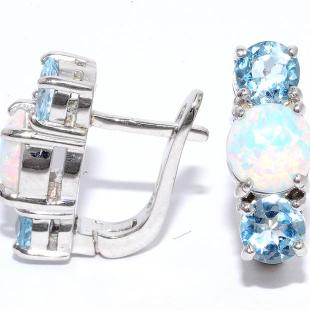 Серьги<br> 22VSEII00584-19, топаз, опал синт.